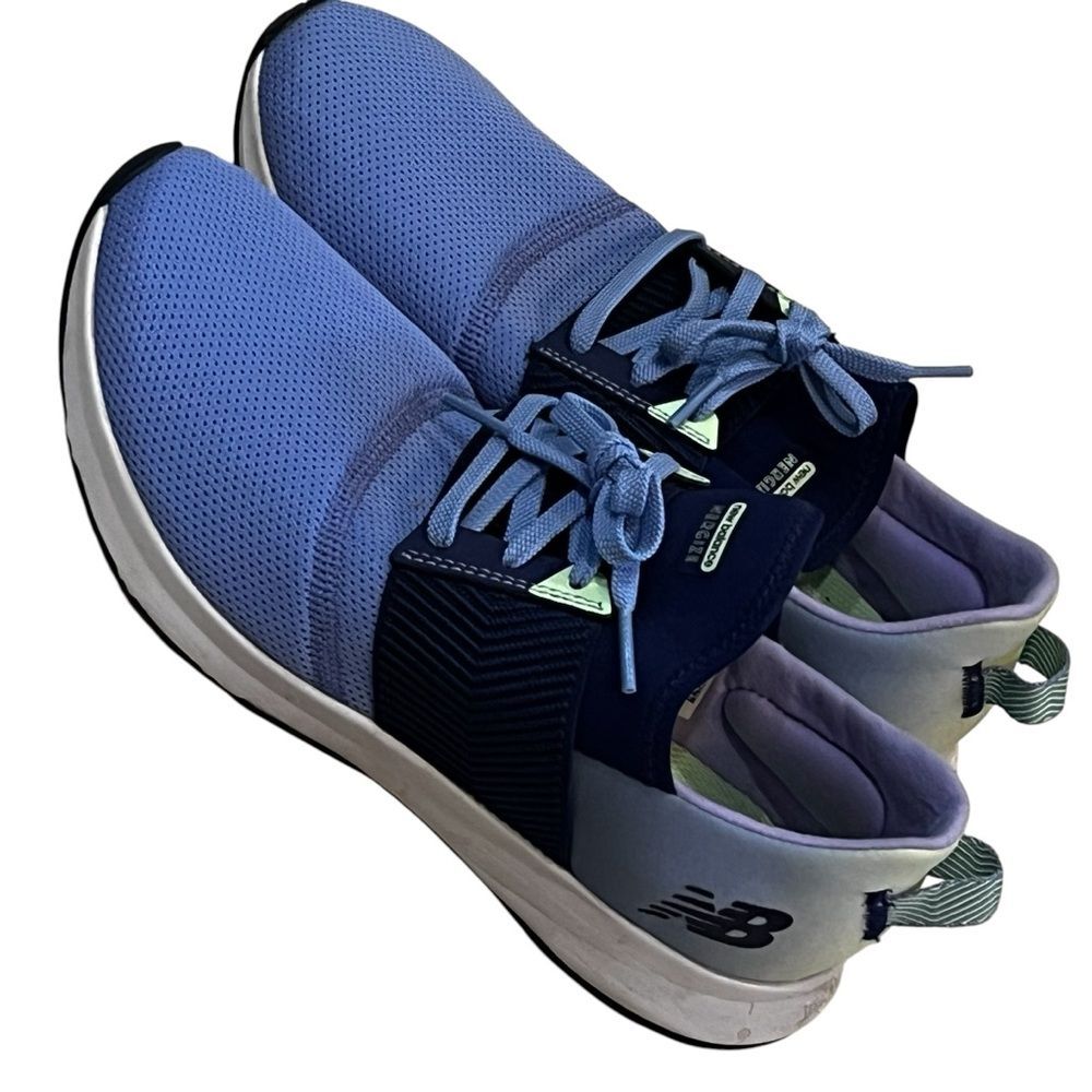 New Balance Light Blue and Navy Lace-Up Athletic Sneakers